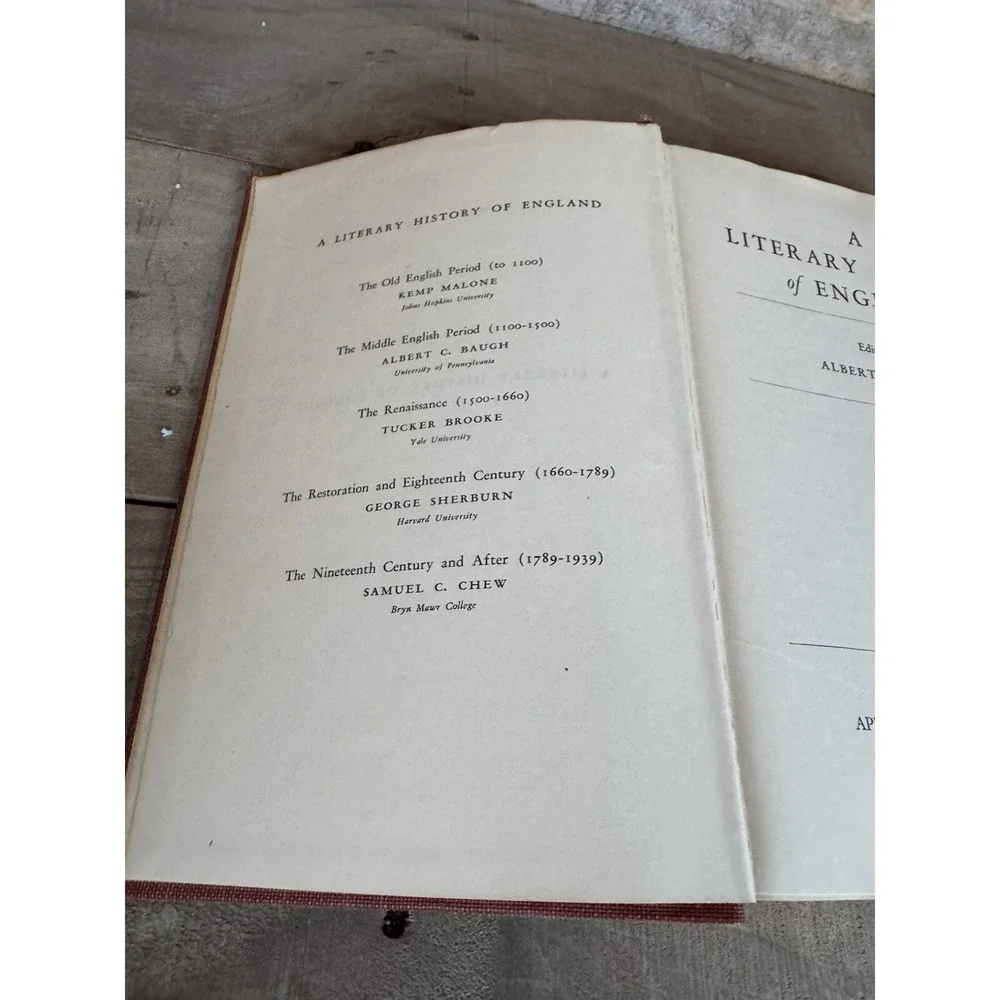 A  Literary  ‎ History  of  England   Albert  C  Baugh  1948